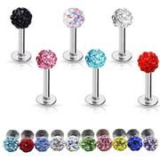 ボディピアス ストレートバーベル 同色2個セット 両耳用 レディース アクセサリー 16G  1.2mm 軟骨 耳たぶ イヤーロブ ヘリックス トラガス 舌 セカンドピアス つけっぱなし ラインストーン キラキラ 華やか へそ インナーコンク アウターコンク リップ 口 眉 片耳 ヘソ 臍 ビジュー ブラック 黒 ピンク ブルー 青 レッド 赤 ホワイト 白 グリーン 緑 パープル 紫 おしゃれ 女性 メンズ プレゼント ギフト 贈り物 誕生日 記念日