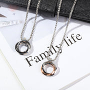 ネックレス ペンダント 男女兼用 メンズ レディース アクセサリー ダブルリング おしゃれ かっこいい カジュアル 首飾り スタイリッシュ チェーン デイリー 普段使い お出かけ ギフト プレゼント 贈り物 男性用 女性用 ユニセックス