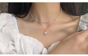 ネックレス 2連 アクセサリー レディース 女性用 ペンダント フェイクパール チェーン 上品 きれいめ 華奢 おしゃれ かわいい