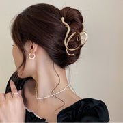 バンスクリップ クロウクリップ ヘアクリップ レディース 女性 婦人 ヘアアクセサリー 髪飾り まとめ髪 ウェーブ 無地 単色 シンプル  ヘアアレンジ かわいい おしゃれ お出かけ