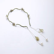 カチューシャ チェーン付き ヘアバンド ヘッドアクセサリー レディース ヘアアクセサリー 華奢 髪飾り お花 フラワー フェイクパール 揺れる 大人可愛い ヘアアレンジ おしゃれ かわいい カジュアル 婦人 女性 普段使い シルバーカラー ネイビー パープル 紫 ピンク グリーン 緑