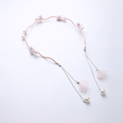 カチューシャ チェーン付き ヘアバンド ヘッドアクセサリー レディース ヘアアクセサリー 華奢 髪飾り お花 フラワー フェイクパール 揺れる 大人可愛い ヘアアレンジ おしゃれ かわいい カジュアル 婦人 女性 普段使い シルバーカラー ネイビー パープル 紫 ピンク グリーン 緑