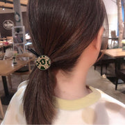 ヘアゴム 髪ゴム レディース 女性用 ヘアアクセサリー 髪飾り 髪留め おしゃれ 可愛い 豹柄 ブロック ラインストーン キラキラ 円形 まとめ髪 ヘアアレンジ おでかけ 普段使い デイリー カジュアル