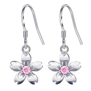 フックピアス レディース アクセサリー ラインストーン 桜 サクラ さくら 花 フラワー 上品 華奢 カジュアル シンプル かわいい 揺れる デイリー プレゼント ギフト 贈り物 お祝い 記念日 誕生日 デート 女子会 パーティー 入学 卒業 結婚式 お呼ばれ お出かけ 普段使い おしゃれ きれいめ OL オフィス フェミニン エレガント 大人女子 シルバーカラー