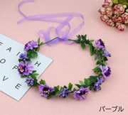 花冠 花かんむり レディース 女性 婦人 ヘッドドレス ヘッドコサージュ フラワーティアラ 髪飾り ヘアアクセサリー ブライダル ウエディング 結婚式 イベント コスプレ かわいい おしゃれ