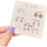 ピアス 6点セット 7点セット スタッドピアス レディース 女性 アクセサリー 小ぶり 小さめ ラインストーン ハート スター パール調 デザイン豊富 シンプル 上品 きれいめ お洒落 おしゃれ かわいい 普段使い デイリー お出かけ 耳飾り ギフト プレゼント 婦人用