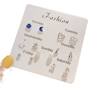 ピアス 6点セット 7点セット スタッドピアス レディース 女性 アクセサリー 小ぶり 小さめ ラインストーン ハート スター パール調 デザイン豊富 シンプル 上品 きれいめ お洒落 おしゃれ かわいい 普段使い デイリー お出かけ 耳飾り ギフト プレゼント 婦人用