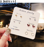 ピアス 6点セット 7点セット スタッドピアス レディース 女性 アクセサリー 小ぶり 小さめ ラインストーン ハート スター パール調 デザイン豊富 シンプル 上品 きれいめ お洒落 おしゃれ かわいい 普段使い デイリー お出かけ 耳飾り ギフト プレゼント 婦人用
