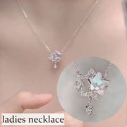 ネックレス レディース 女性 婦人 アクセサリー 星 スター ラインストーン かわいい おしゃれ 普段使い シルバーカラー ギフト プレゼント キラキラ
