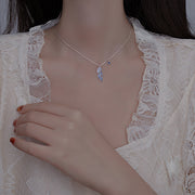 ネックレス アクセサリー レディース 女性 婦人 ラインストーン リーフ 葉 シンプル かわいい おしゃれ 上品 ギフト プレゼント 贈り物 ファッション雑貨