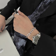 ブレスレット メンズ アクセサリー 男性用 喜平チェーン スクエア 四角 鎖風 かっこいい クール おしゃれ シルバーカラー シンプル ギフト プレゼント