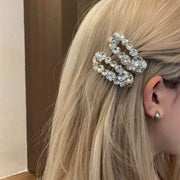 ヘアクリップ 同デザイン2個セット くちばしクリップ レディース 女性 ヘアアクセサリー ラインストーン 煌びやか 華やか 髪留め 髪飾り ヘアアレンジ 大人上品 お出かけ おしゃれ かわいい きれいめ フォーマル ギフト プレゼント