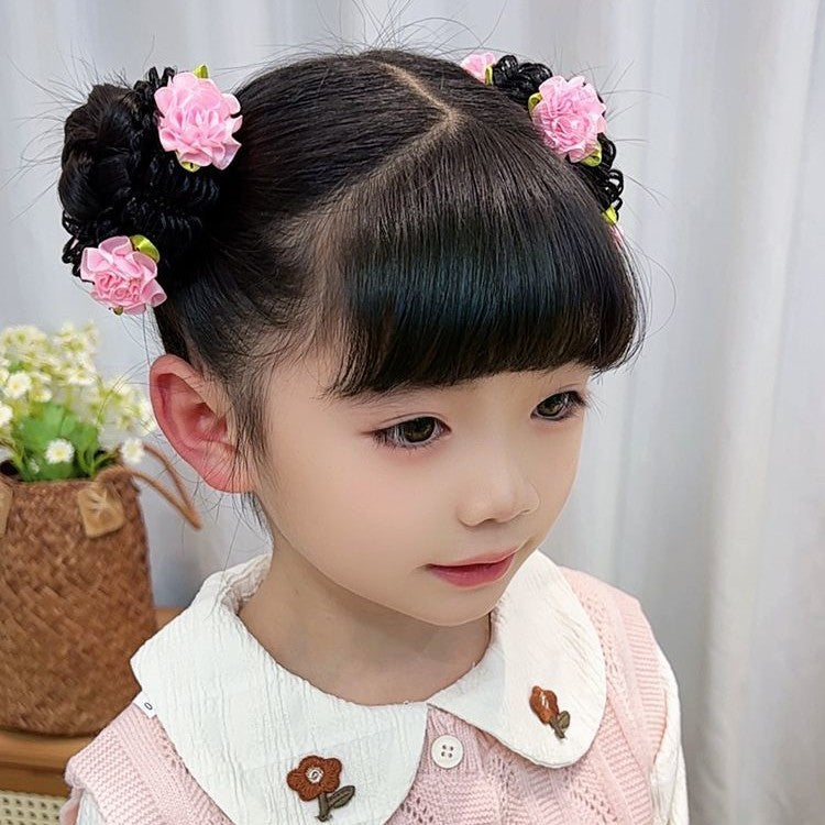 アレンジヘアゴム 髪ゴム シュシュ 部分ウィッグ お団子ウィッグ 2個セット 商品画像3