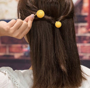 ポニーフック ヘアフック ヘアカフス レディース ヘアアクセサリー ボール 球 シンプル 無地 ゴールドカラー フェイクパール 髪飾り ヘアアレンジ ポップ カラフル フェミニン かわいい エレガント 大人女子 おしゃれ 女性用 婦人用 ポニーテール ピンク ブラウン グリーン イエロー パープル グレー カラバリ豊富