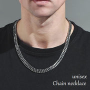 ネックレス メンズ レディース アクセサリー チェーンネックレス シンプル 太め シルバーカラー ショートネックレス 首飾り 男女兼用 ユニセックス