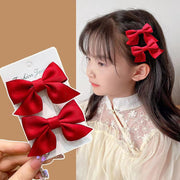 ヘアクリップ 2個セット キッズ 子ども 女の子 ガールズ リボン ヘアアクセサリー 髪留め 髪飾り 可愛い かわいい おしゃれ ガーリー キュート キレイ