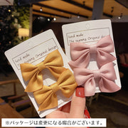 ヘアクリップ 2個セット キッズ 子ども 女の子 ガールズ リボン ヘアアクセサリー 髪留め 髪飾り 可愛い かわいい おしゃれ ガーリー キュート キレイ