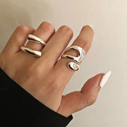 指輪 オープンリング レディース 女性 アクセサリー ロール ツイスト シルバーカラー ごつめ 存在感 大きめ 大きい 上品 お洒落 可愛い シンプル プレゼント フリーサイズ 調節可能 カジュアル