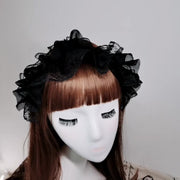 ヘッドドレス カチューシャ ロリータ ゴスロリ レディース 女性用 レース フリル ヘアアクセサリー 髪飾り ガーリー 可愛い コスプレ コスチューム メイド ハロウィン 仮装 イベント