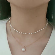 ネックレス 2連風 フェイクパール 重ね付け風アクセサリー レディース 女性用 チェーン 上品 エレガント おしゃれ 華やか パーティ フォーマル プレゼント ギフト 誕生日 記念日 ファッション小物