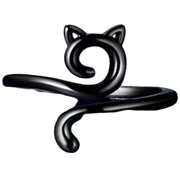 リング 指輪 レディース アクセサリー オープンリング 猫 ネコ キャット アニマル かわいい おしゃれ シンプル サイズ 調節可能 女性 女子 プレゼント ギフト 記念日 誕生日