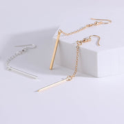 フックピアス バーピアス チェーン Iライン スティックピアス レディース アクセサリー スウィング ロングピアス 揺れる ゴールドカラー シルバーカラー 大人 上品 スタイリッシュ