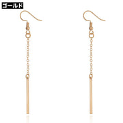 フックピアス バーピアス チェーン Iライン スティックピアス レディース アクセサリー スウィング ロングピアス 揺れる ゴールドカラー シルバーカラー 大人 上品 スタイリッシュ