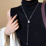 ネックレス ロング アクセサリー レディース 女性 パール調 フェイクパール シンプル チェーン 上品 おしゃれ 大人可愛い 結婚式 イベント プレゼント ギフト 華奢 細め 仕事 ゴールドカラー シルバーカラー 長さ調節 20代 30代 40代 50代 60代
