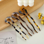 かんざし Uピン ヘアアクセサリー 簪 ヘアピン レディース ヘアアレンジ まとめ髪 マーブル模様 べっ甲柄 べっこう風 和装 洋装 ヘアアクセント お団子 アップ 髪飾り