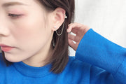 スタッドピアス レディース 女性用 アクセサリー 片耳用 1個 イヤーカフ付き 揺れる シルバーカラー ベネチアンチェーン シンプル 高見え 高級感 上品 エレガント カジュアル おしゃれ キュート 大人可愛い かわいい 存在感 耳飾り 普段使い 婦人 普段使い ファッション小物 プレゼント 贈り物 ギフト 誕生日 記念日 お出かけ プチギフト
