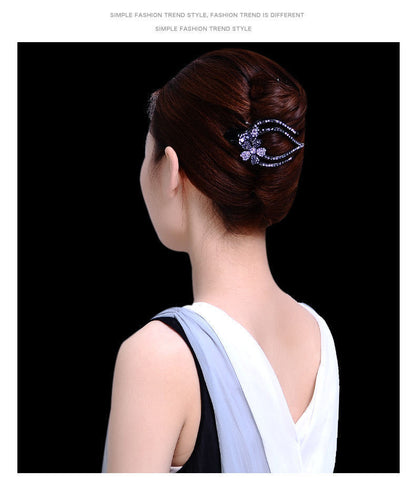 ヘアクリップ サイドバンスクリップ ヘアアクセサリー レディース ラインストーン フラワー 商品画像2
