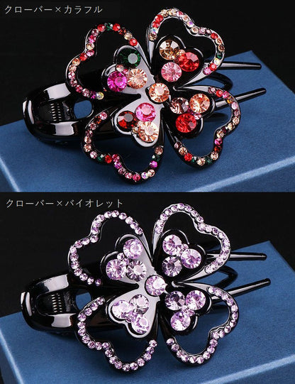 ヘアクリップ サイドバンスクリップ ヘアアクセサリー レディース ラインストーン フラワー 商品画像3