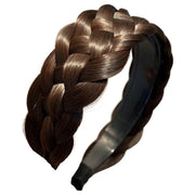 カチューシャ 部分ウィッグ ウィッグ付き レディース 女性 ヘアアクセサリー ファッション雑貨 三つ編み風 幅広 ブラック ブラウン シンプル カジュアル かわいい キュート おしゃれ