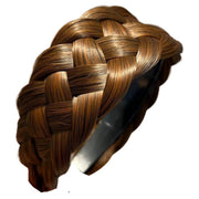 カチューシャ 部分ウィッグ ウィッグ付き レディース 女性 ヘアアクセサリー ファッション雑貨 三つ編み風 幅広 ブラック ブラウン シンプル カジュアル かわいい キュート おしゃれ