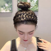 カチューシャ 部分ウィッグ ウィッグ付き レディース 女性 ヘアアクセサリー ファッション雑貨 三つ編み風 幅広 ブラック ブラウン シンプル カジュアル かわいい キュート おしゃれ