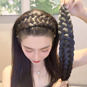 カチューシャ 部分ウィッグ ウィッグ付き レディース 女性 ヘアアクセサリー ファッション雑貨 三つ編み風 幅広 ブラック ブラウン シンプル カジュアル かわいい キュート おしゃれ