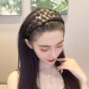 カチューシャ 部分ウィッグ ウィッグ付き レディース 女性 ヘアアクセサリー ファッション雑貨 三つ編み風 幅広 ブラック ブラウン シンプル カジュアル かわいい キュート おしゃれ