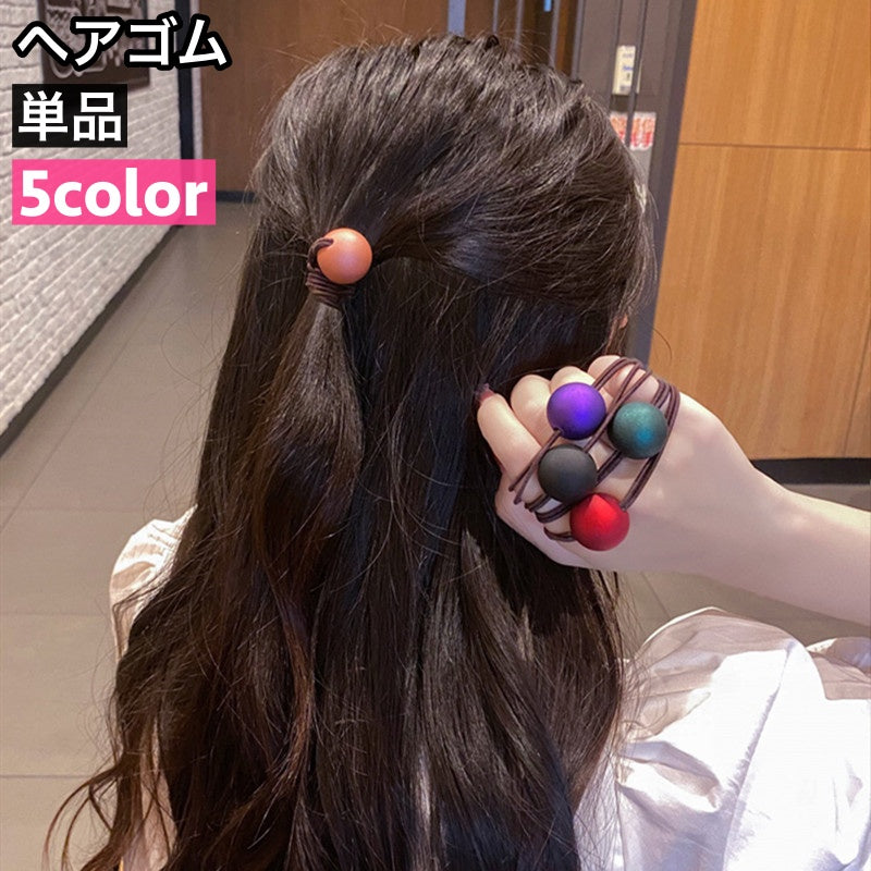 ヘアゴム 単品 髪ゴム 二連 ヘアアクセサリー レディース 女性 髪留め 髪飾り ヘアアレンジ まとめ髪 丸 シンプル かわいい おしゃれ ファッション小物