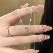 ネックレス ハート レディース 女性 アクセサリー フェイクパール ピンク 透明感 かわいい 可愛い おしゃれ キュート ラブリー 女の子 プレゼント ギフト