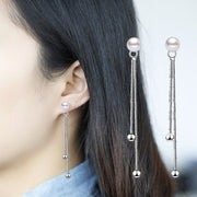 ピアス 両耳用 スタッドピアス アクセサリー レディース 女性 婦人 ロングピアス チェーン 揺れる フェイクパール シンプル おしゃれ かわいい ギフト プレゼント ファッション雑貨