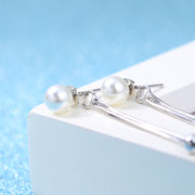ピアス 両耳用 スタッドピアス アクセサリー レディース 女性 婦人 ロングピアス チェーン 揺れる フェイクパール シンプル おしゃれ かわいい ギフト プレゼント ファッション雑貨