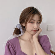 シュシュ レディース ヘアアクセサリー ヘアゴム 髪飾り 髪留め サテン調 ヘアアレンジ 無地 単色 シンプル おしゃれ かわいい 大人可愛い フェミニン 上品 通勤 オフィス 女性用 婦人用