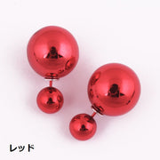 ピアス スタッドピアス バックキャッチピアス レディース 女性 アクセサリー 球体 丸 ビビットカラー メタリックカラー メンズ 男性 ユニセックス 男女兼用 おしゃれ カラバリ豊富