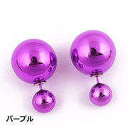 ピアス スタッドピアス バックキャッチピアス レディース 女性 アクセサリー 球体 丸 ビビットカラー メタリックカラー メンズ 男性 ユニセックス 男女兼用 おしゃれ カラバリ豊富