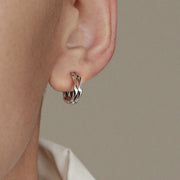 フープピアス リングピアス 両耳用 メンズ 男性 アクセサリー ウェーブ シンプル お洒落 かっこいい カジュアル お出かけ 普段使い デイリー 耳飾り ファッション小物 紳士用