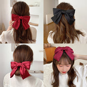 バレッタ ヘアクリップ ヘアアクセサリー レディース 女性 リボン ビッグ 大きめ 存在感 無地 シンプル ヘアアレンジ まとめ髪 華やか 上品 お洒落 お出かけ 婦人 ファッション小物