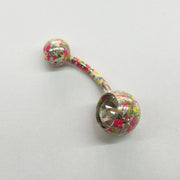 ボディピアス へそピアス 14G 単品 1個 レディース 女性 アクセサリー バーベル型 へそピ ヘソピ 軟骨 耳たぶ カラフル ラインストーン キラキラ バナナバーベル カーブバーベル 1.6mm 14ゲージ お洒落 可愛い 格好いい イヤーロブ 舌 眉 トラガス 臍 口 プレゼント ギフト 贈り物