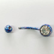 ボディピアス へそピアス 14G 単品 1個 レディース 女性 アクセサリー バーベル型 へそピ ヘソピ 軟骨 耳たぶ カラフル ラインストーン キラキラ バナナバーベル カーブバーベル 1.6mm 14ゲージ お洒落 可愛い 格好いい イヤーロブ 舌 眉 トラガス 臍 口 プレゼント ギフト 贈り物