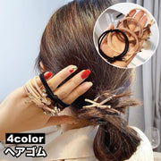 ヘアゴム 髪ゴム レディース 女性 ヘアアクセサリー 2連 結び目 シンプル 髪留め 髪飾り ヘアアレンジ まとめ髪 婦人用 ファッション小物