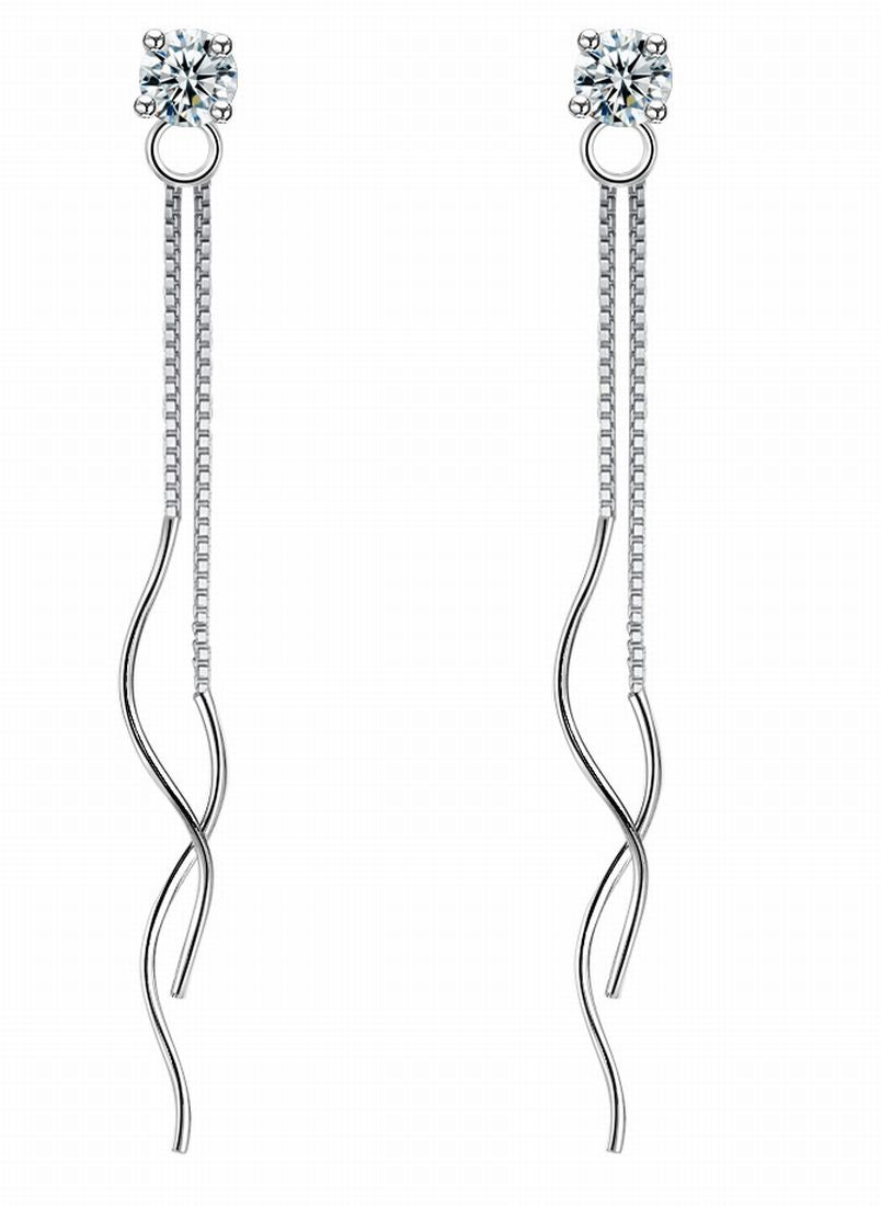スタッドピアス アクセサリー レディース 女性用 ファッション小物 ラインストーン 立て爪 バックキャッチ チェーン 揺れる ゆらゆら 長め おしゃれ かわいい 上品 プレゼント ギフト 誕生日 記念日